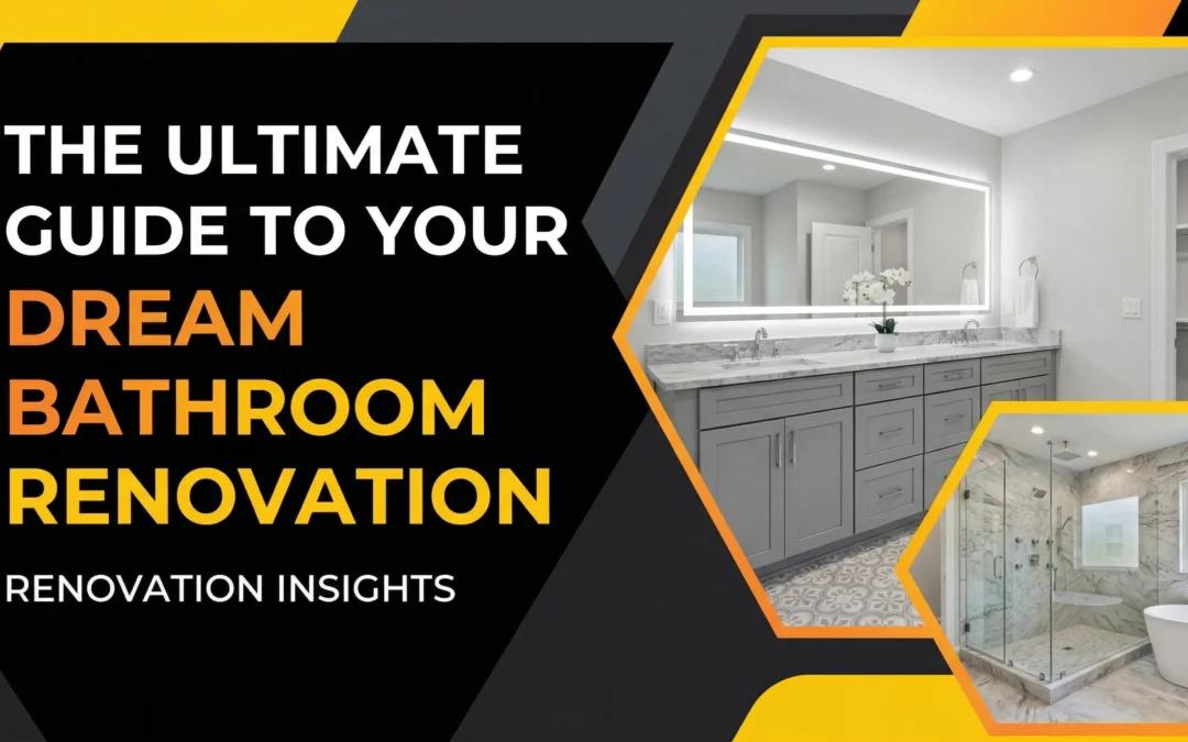 Modern bathroom renovation with walk-in shower, vanity, and tile flooring by DT Renovation