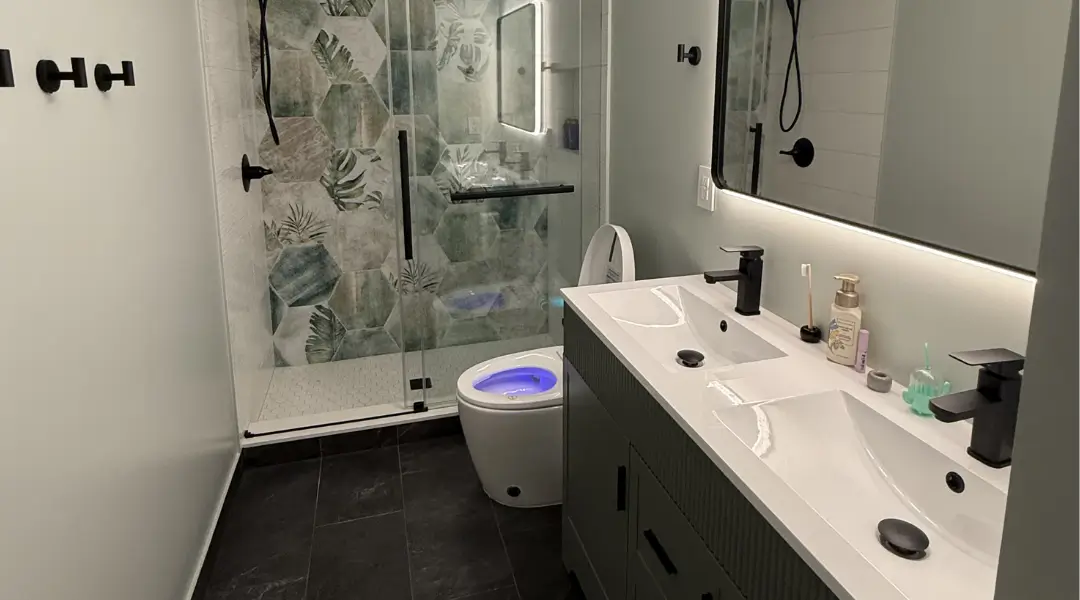 Modern Botanical Bathroom Remodel