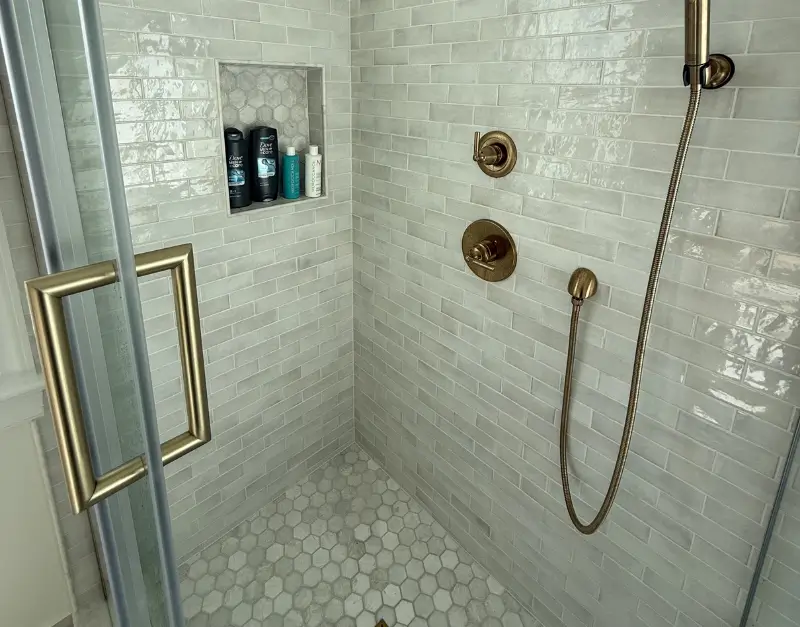 Custom Frameless Glass Shower with Built-In Niche