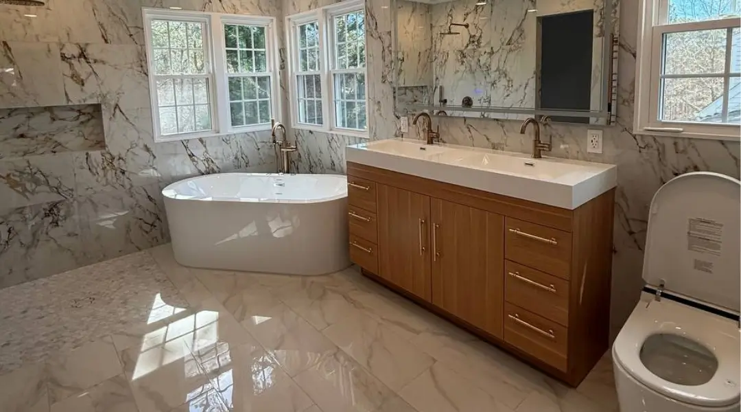 Elegant Marble Spa Bathroom Remodel