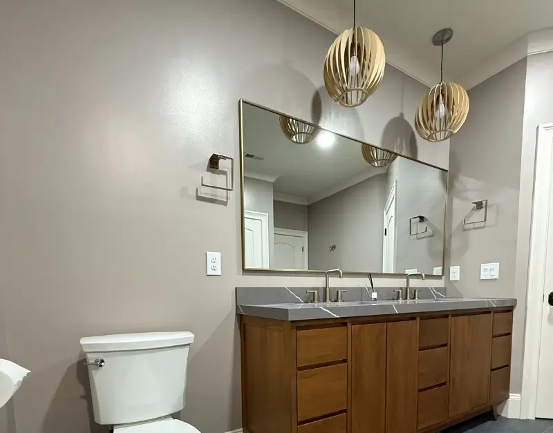 Luxury Double Vanity with Designer Lighting
